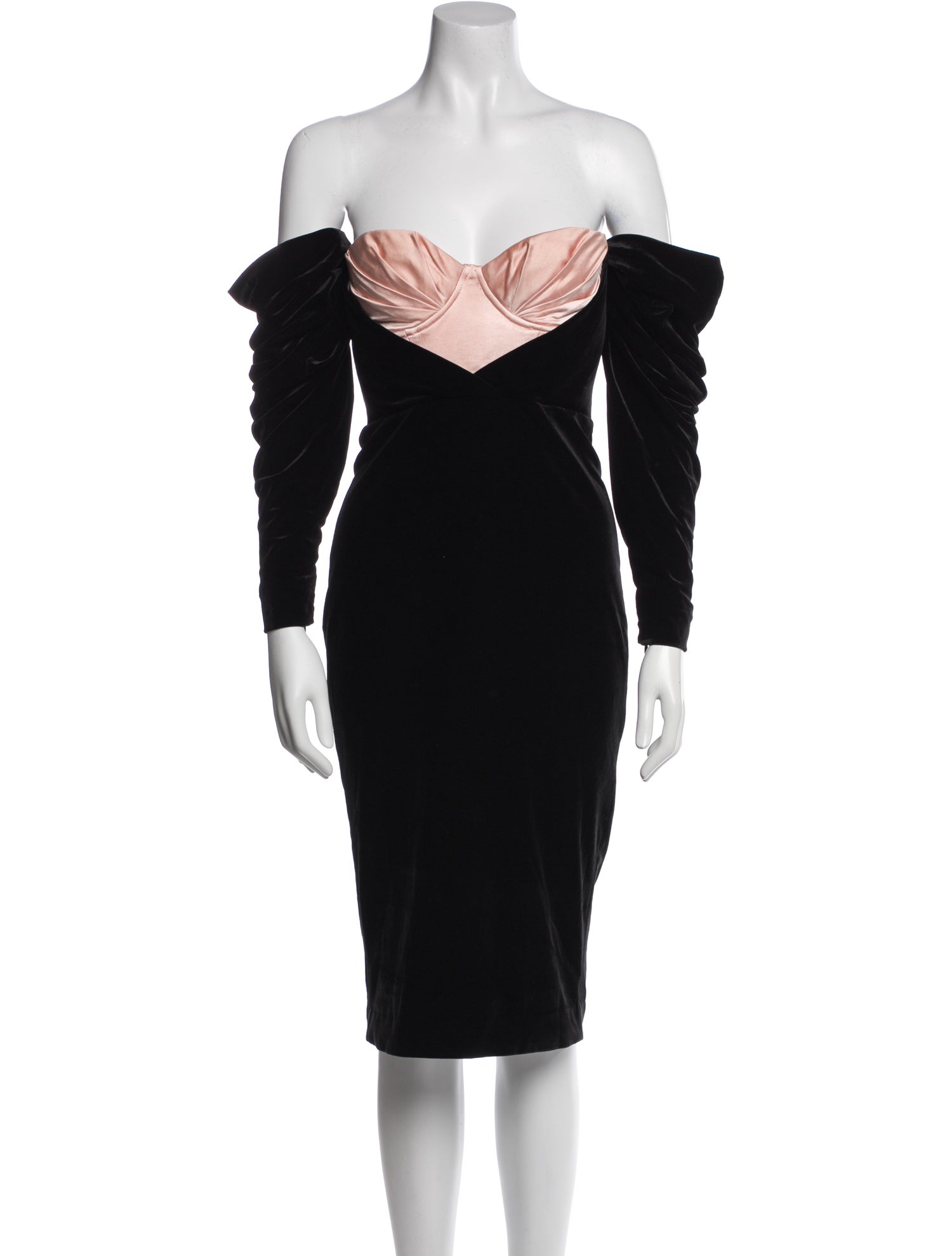 House of CB London Off-The-Shoulder Knee-Length Dress