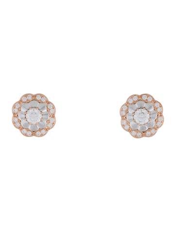 Hearts on Fire Stud Diamond Lorelei Alternating Halo Earrings