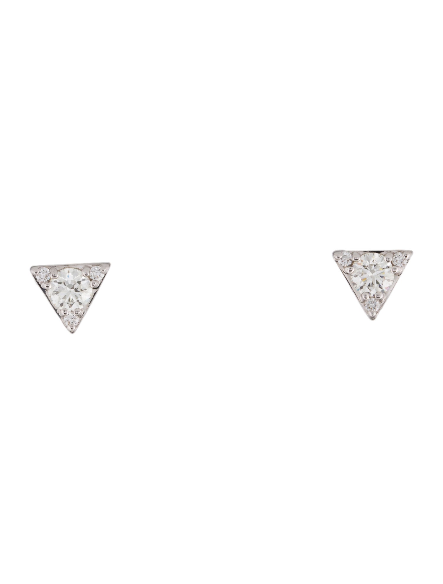 Hearts on Fire 18K Diamond Triplicity Triangle Stud Earrings