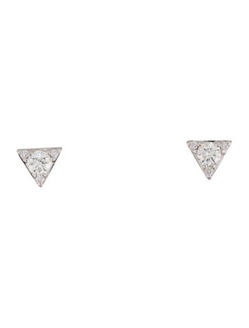 Hearts on Fire Stud 18K Diamond Triplicity Triangle Earrings