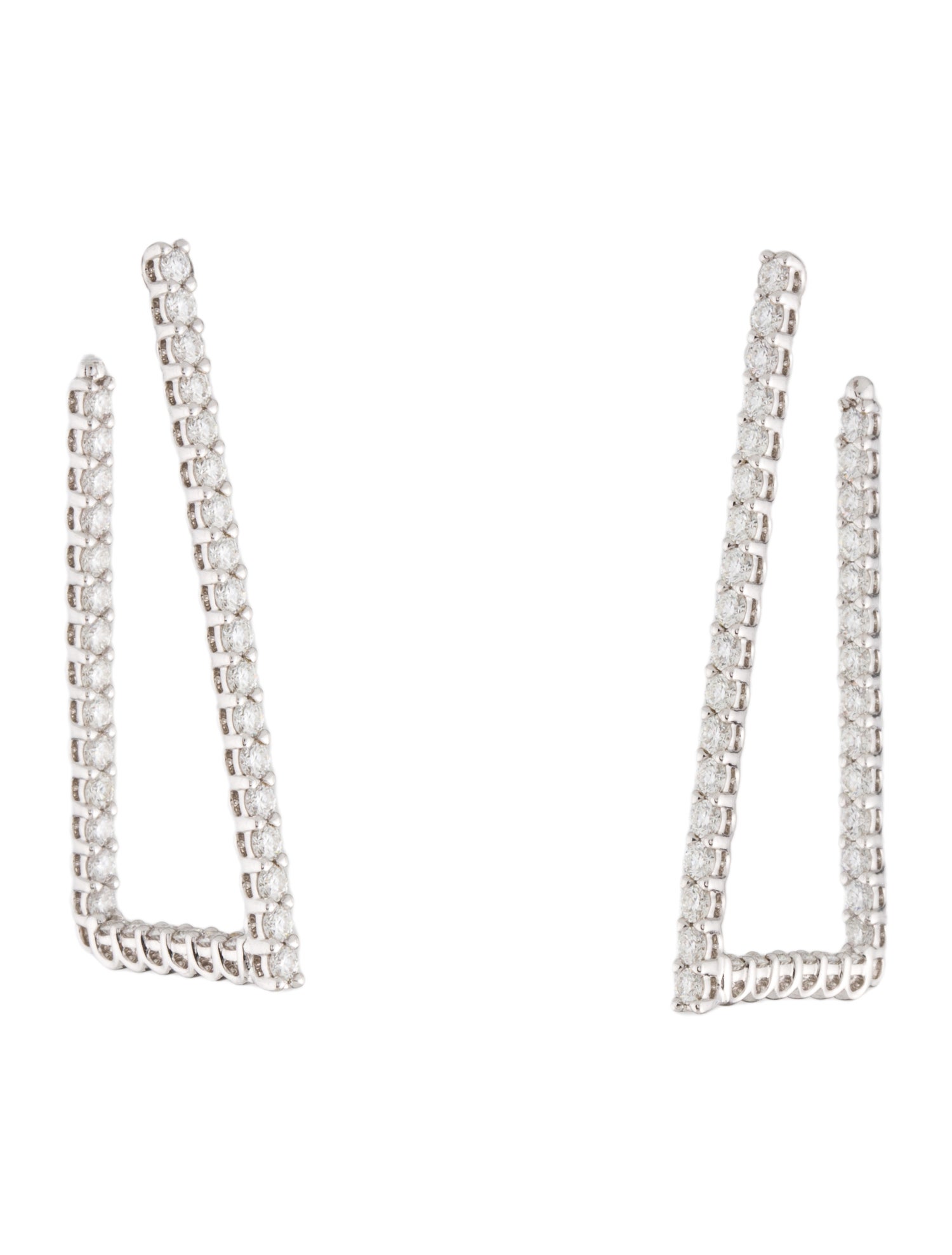 Hearts on Fire 18K 1.22ctw Diamond Signature Open Triangle Hoop Earrings