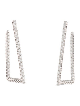 Hearts on Fire 18K 1.22ctw Diamond Signature Open Triangle Hoop Earrings