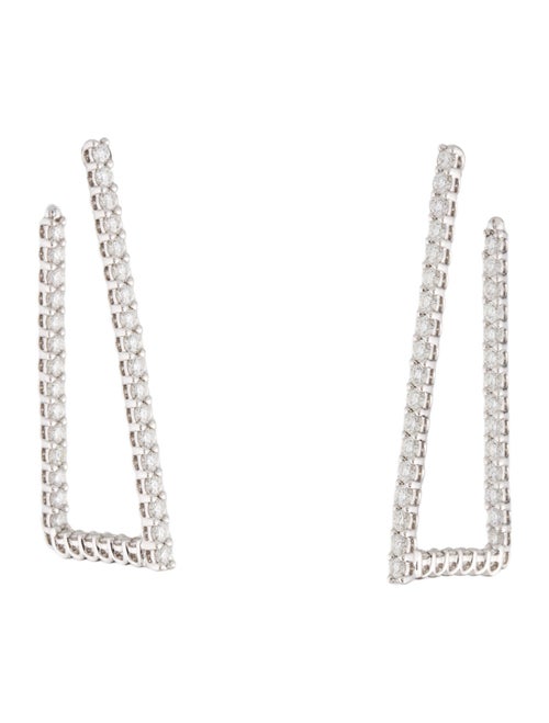 Hearts on Fire 18K 1.22ctw Diamond Signature Open Triangle Hoop Earrings