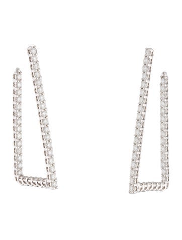Hearts on Fire Hoop 18K 1.22ctw Diamond Signature Open Triangle Earrings