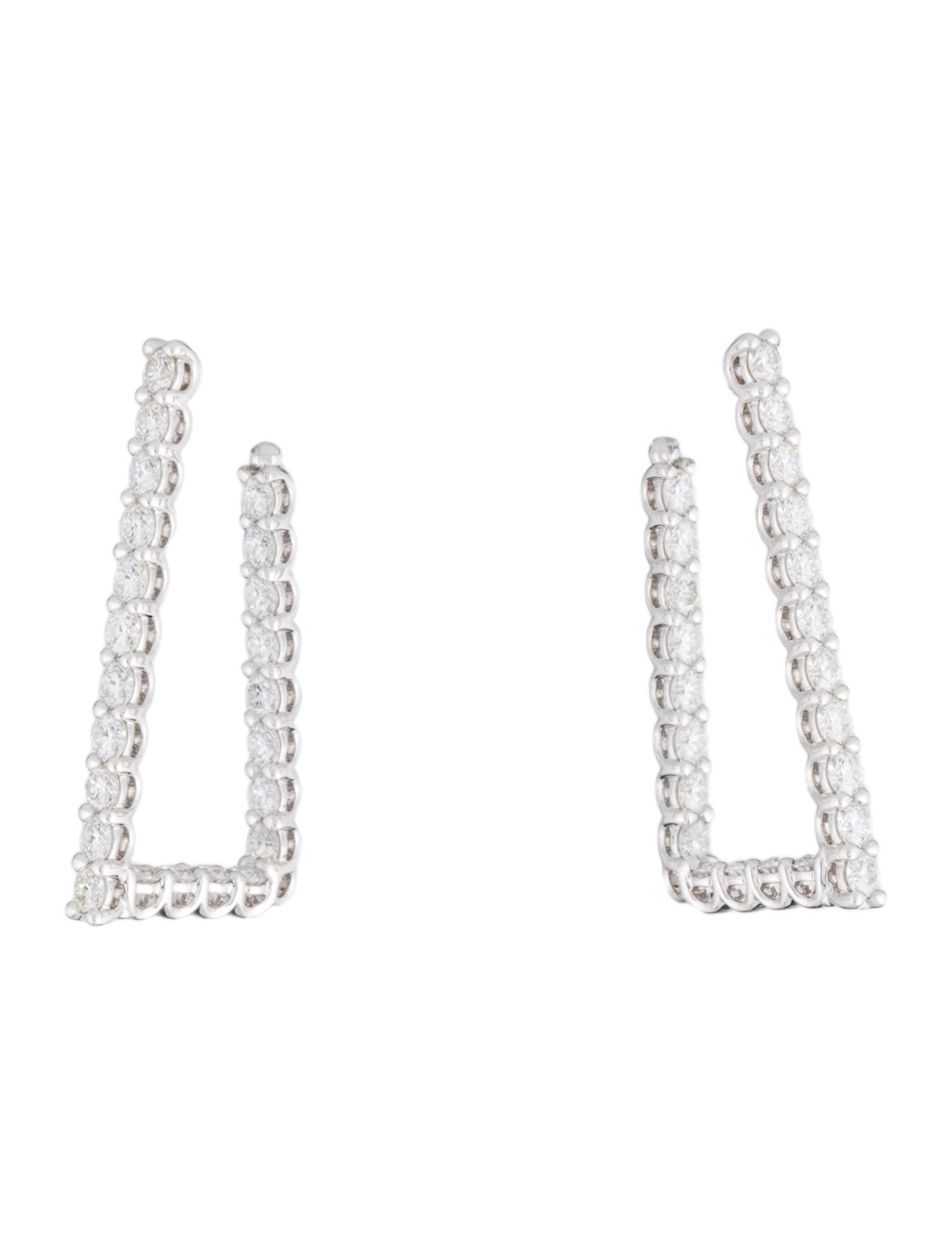 Hearts on Fire 18K 2.16ctw Diamond Signature Open Triangle Hoop Earrings