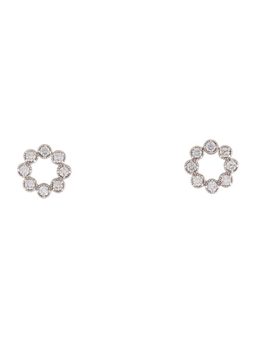 Hearts on Fire 18K Diamond Liliana Milgrain Circle Stud Earrings