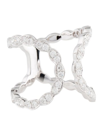 Hearts on Fire Band 18K Diamond Lorelei Floral Open Ring 4.5