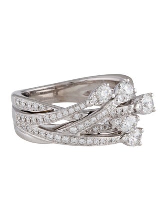 Hearts on Fire 18K Diamond Aerial Cross Over Right Hand Band Ring