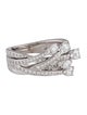 Hearts on Fire 18K Diamond Aerial Cross Over Right Hand Band Ring