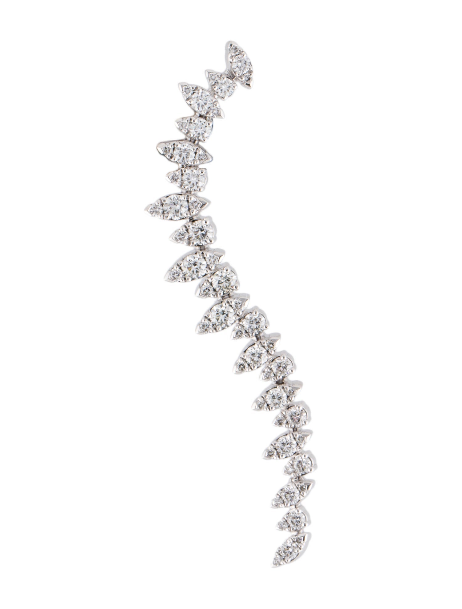 Hearts on Fire 18K Diamond Aerial Twisted Dewdrop Left Single Drop Earring