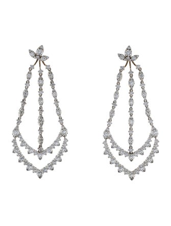 Hearts on Fire 18K Diamond Aerial Triple Diamond Chandelier Earrings