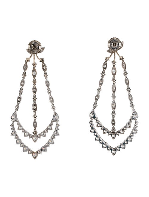 Hearts on Fire 18K Diamond Aerial Triple Diamond Chandelier Earrings