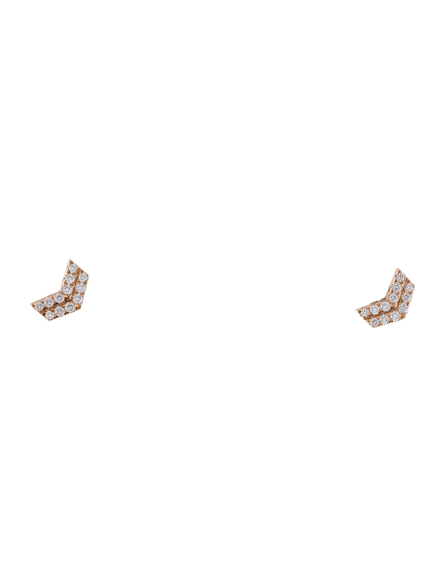 Hearts on Fire 18K Diamond Charmed Chevron Stud Earrings