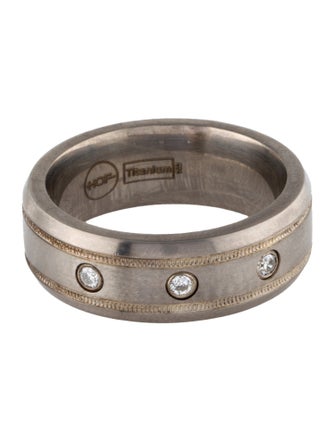 Hearts on Fire Diamond Milgrain Inlay Dome Band