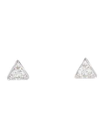 Hearts on Fire Stud 18K Diamond Triplicity Triangle Earrings