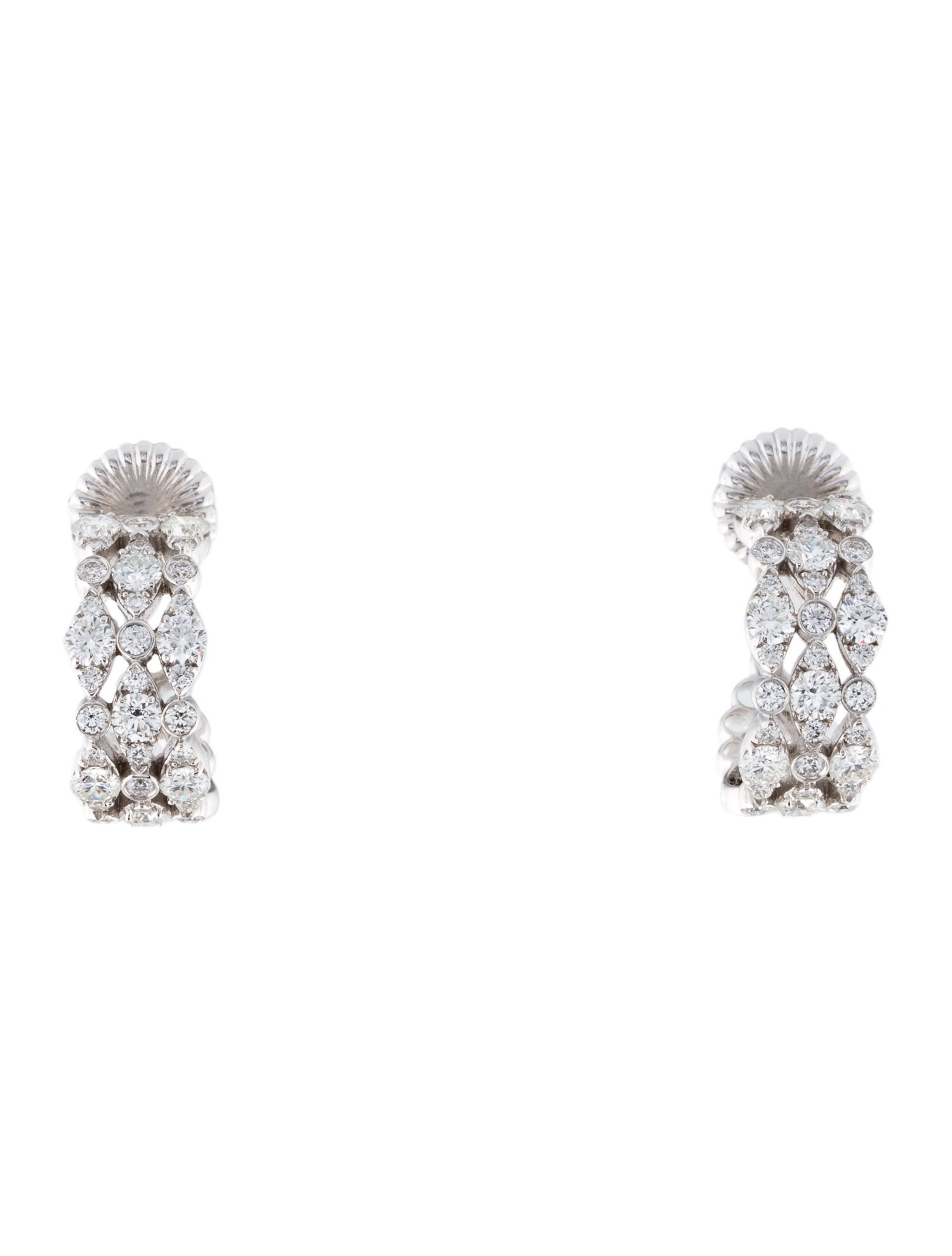 Hearts on Fire 18K 2.85ctw Diamond Bezel Regal Triple Hoops