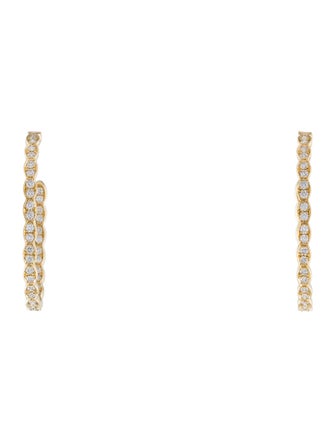 Hearts on Fire 18K Diamond Lorelei Floral Oval Inside-Out Hoop Earrings