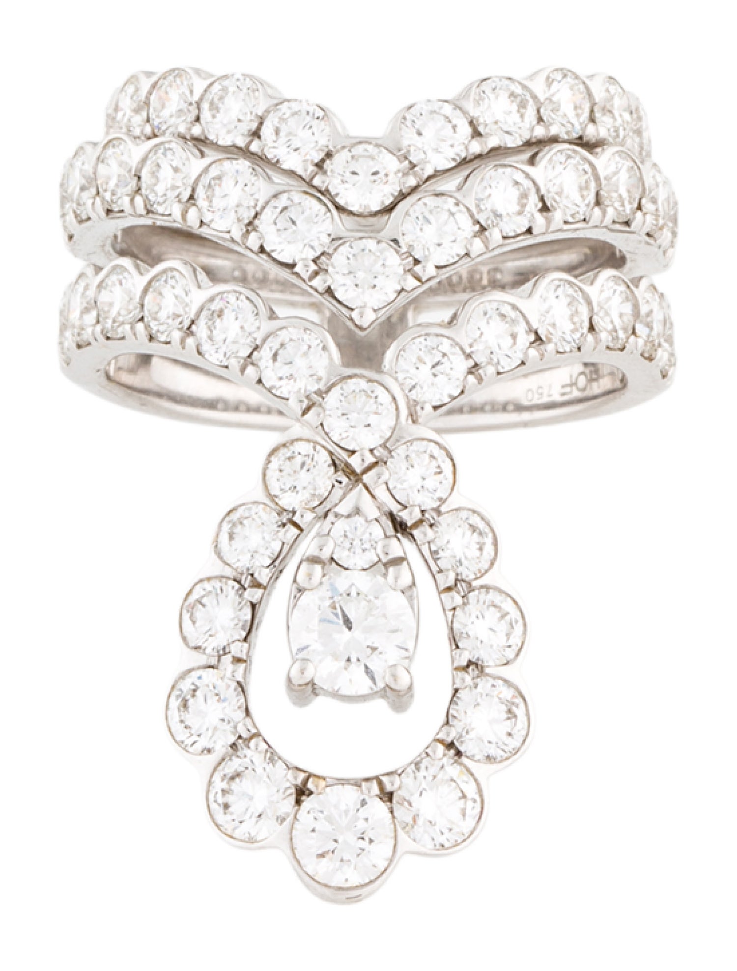 Hearts on Fire 18K 3.81ctw Diamond Aerial Regal Scroll Ring Set