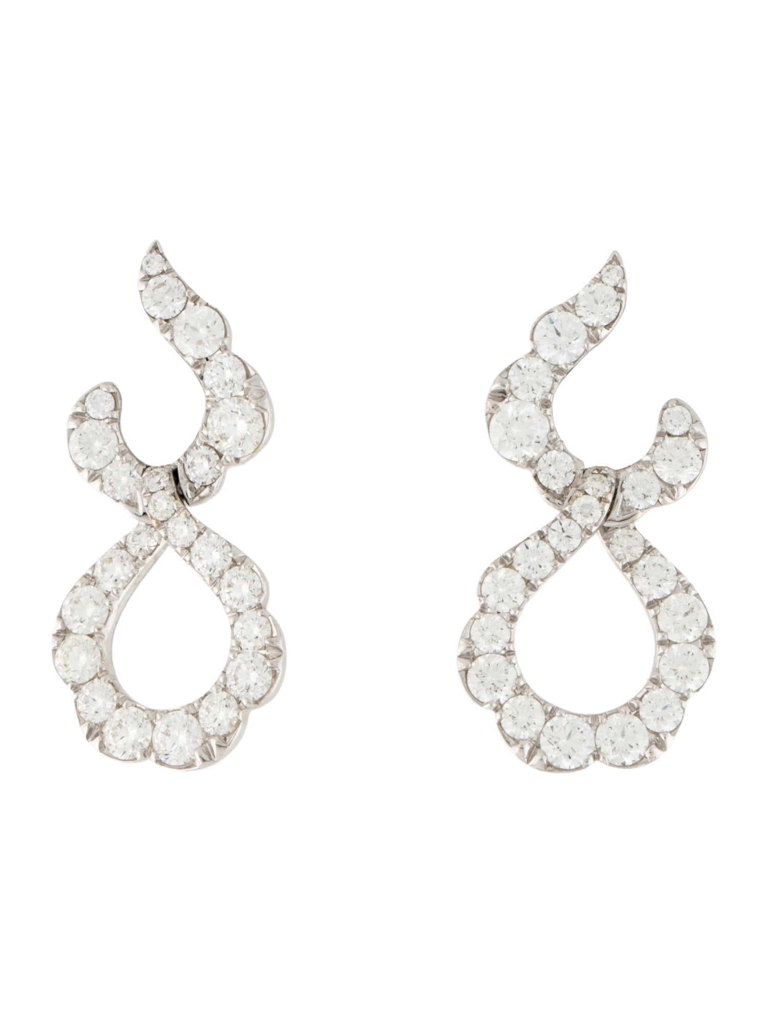 Hearts on Fire 18K 3.35ctw Diamond Lorelei Crescent Drop Earrings