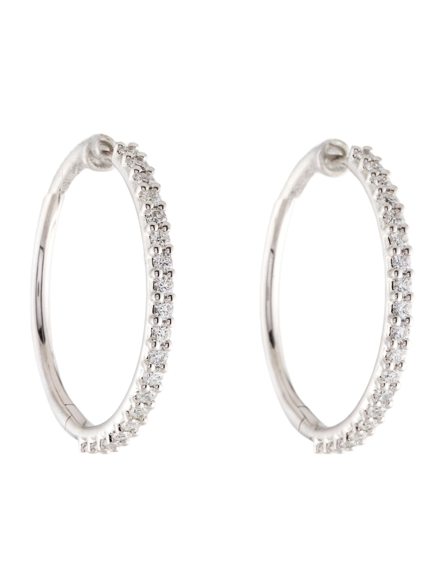 Hearts on Fire 18K 1.28ctw Diamond Hoop Earrings