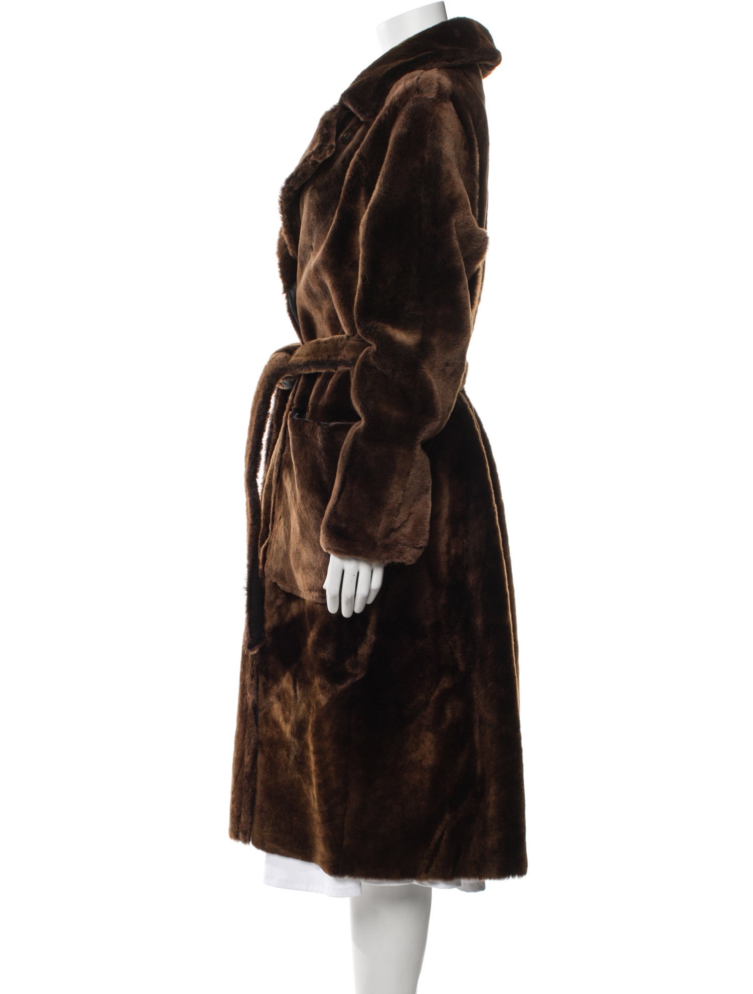HiSO Shearling Plaid Print Faux Fur Coat