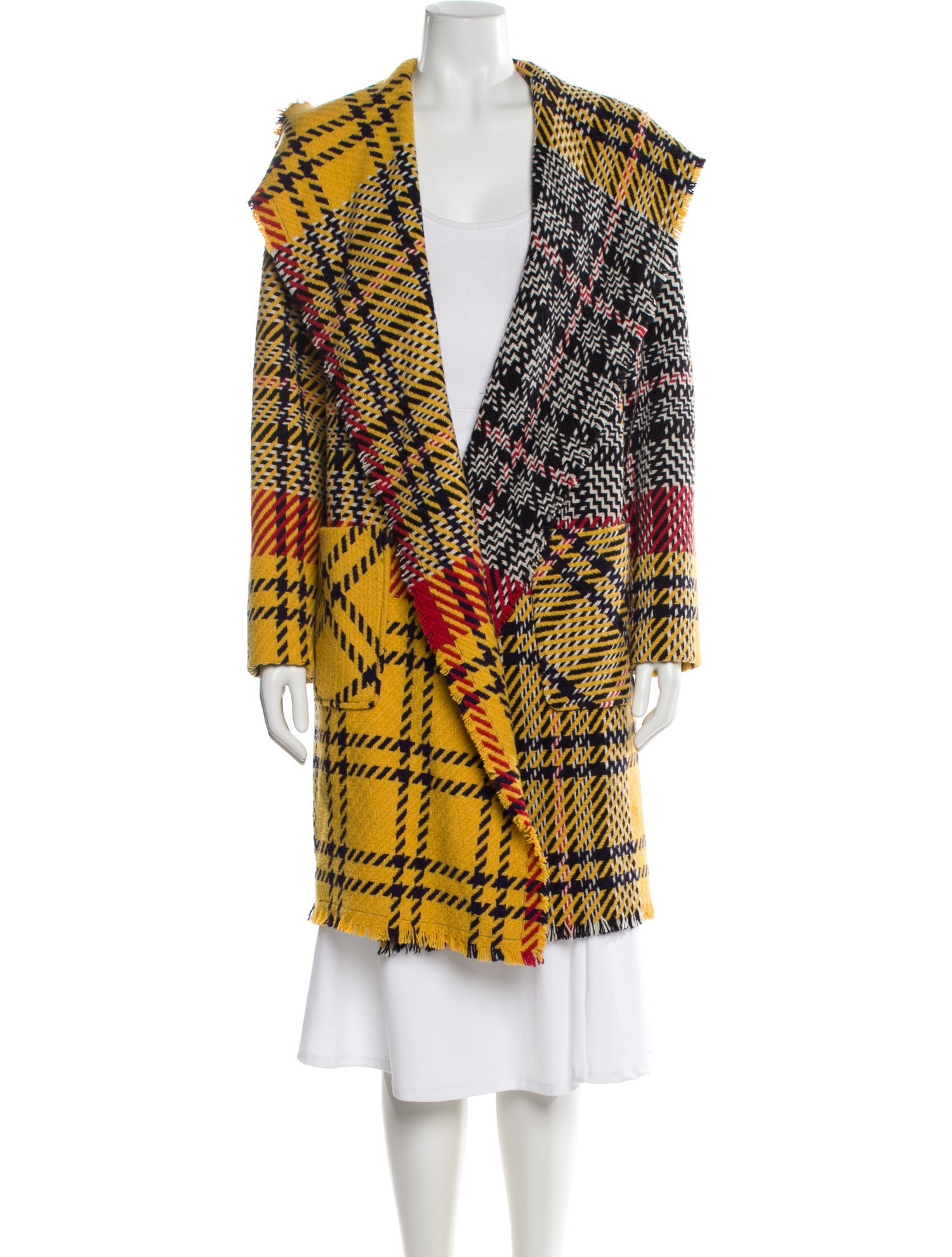 HiSO Plaid Print Peacoat
