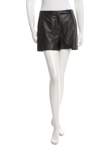 Honor Leather High-Rise Shorts