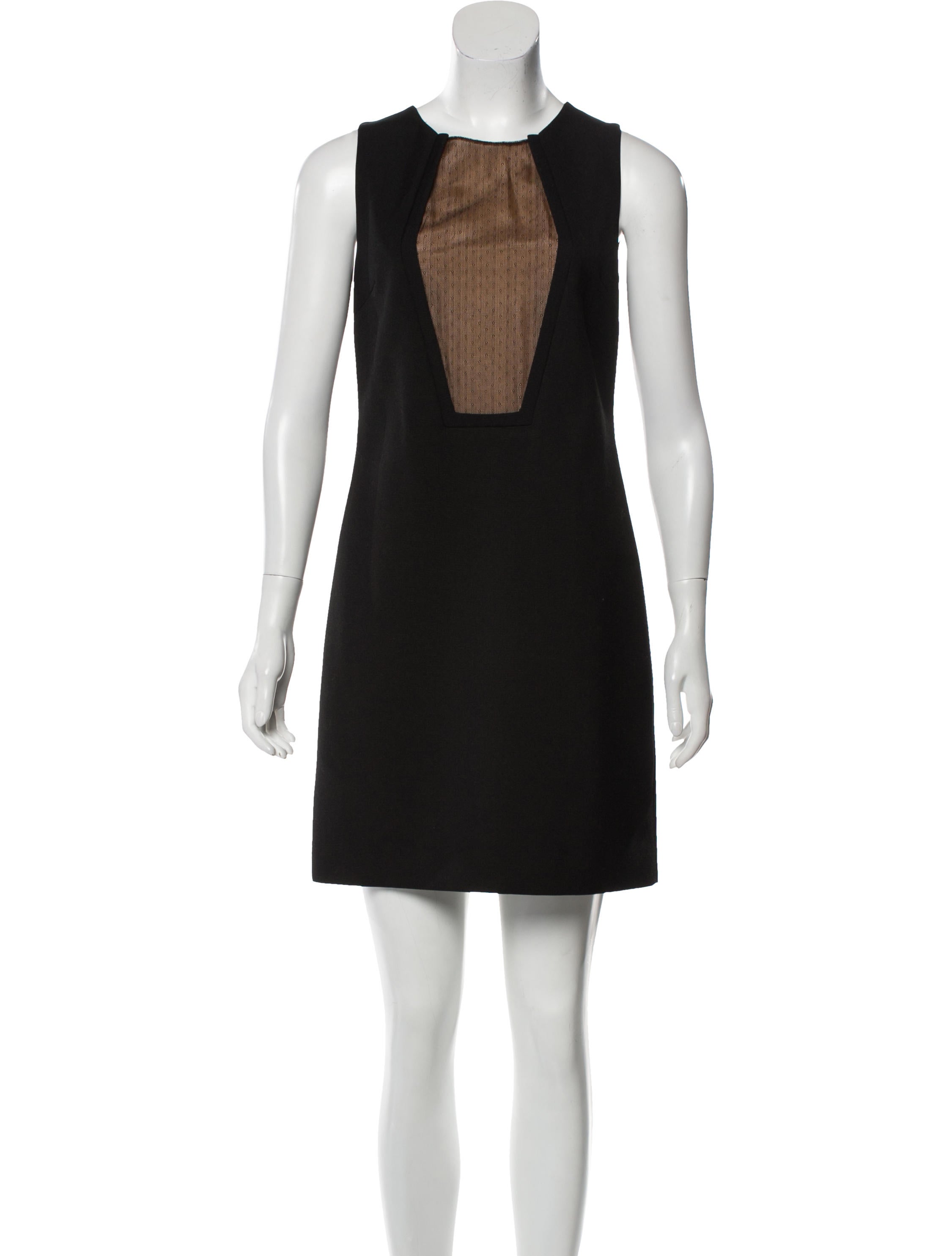 Honor Sleeveless Mesh-Trimmed Dress