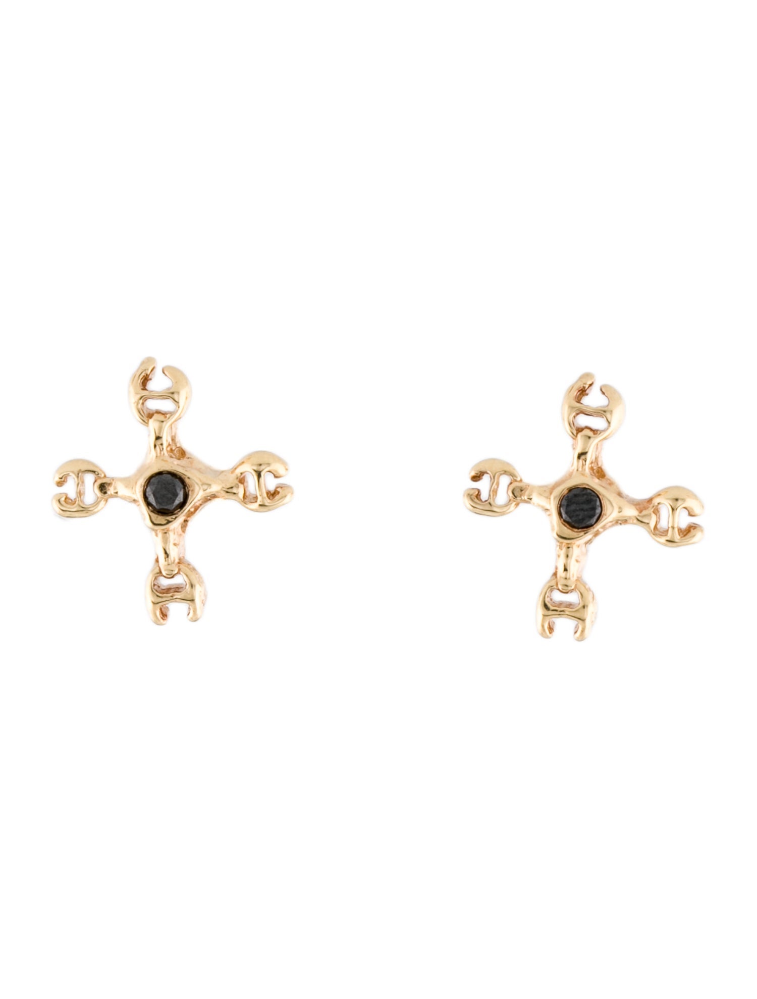Hoorsenbuhs 18K Diamond Cross Earrings