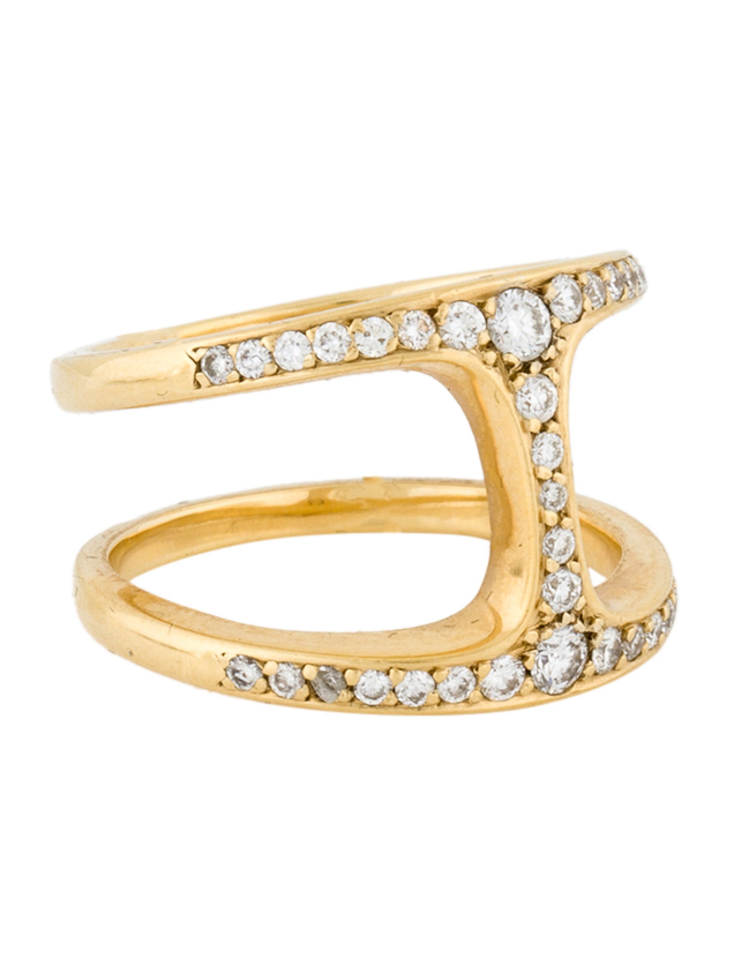 Hoorsenbuhs 18K Diamond Dame Phantom Double Row Statement Ring