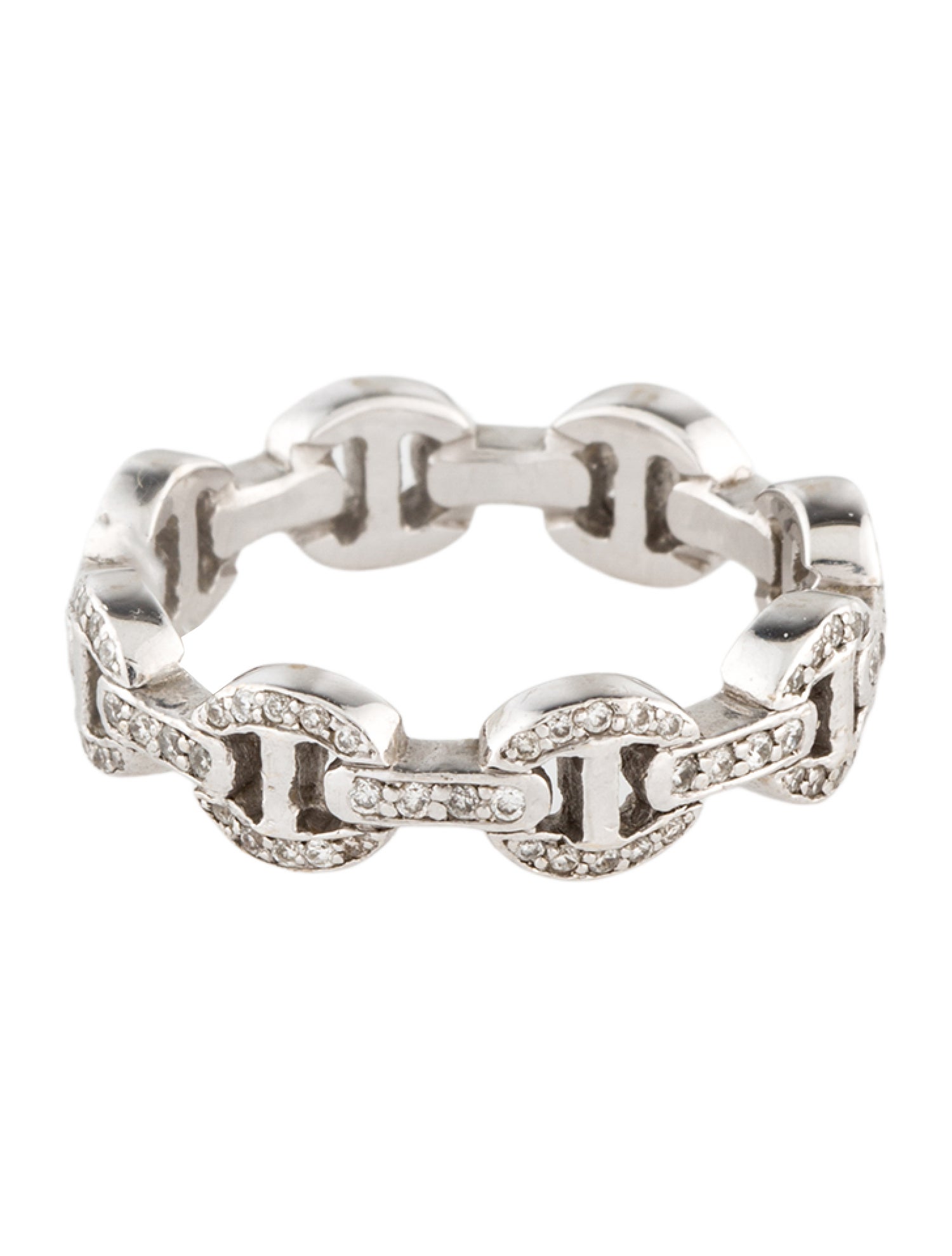 Hoorsenbuhs 18K Diamond Dame Tri-Link Antiquated Eternity Band
