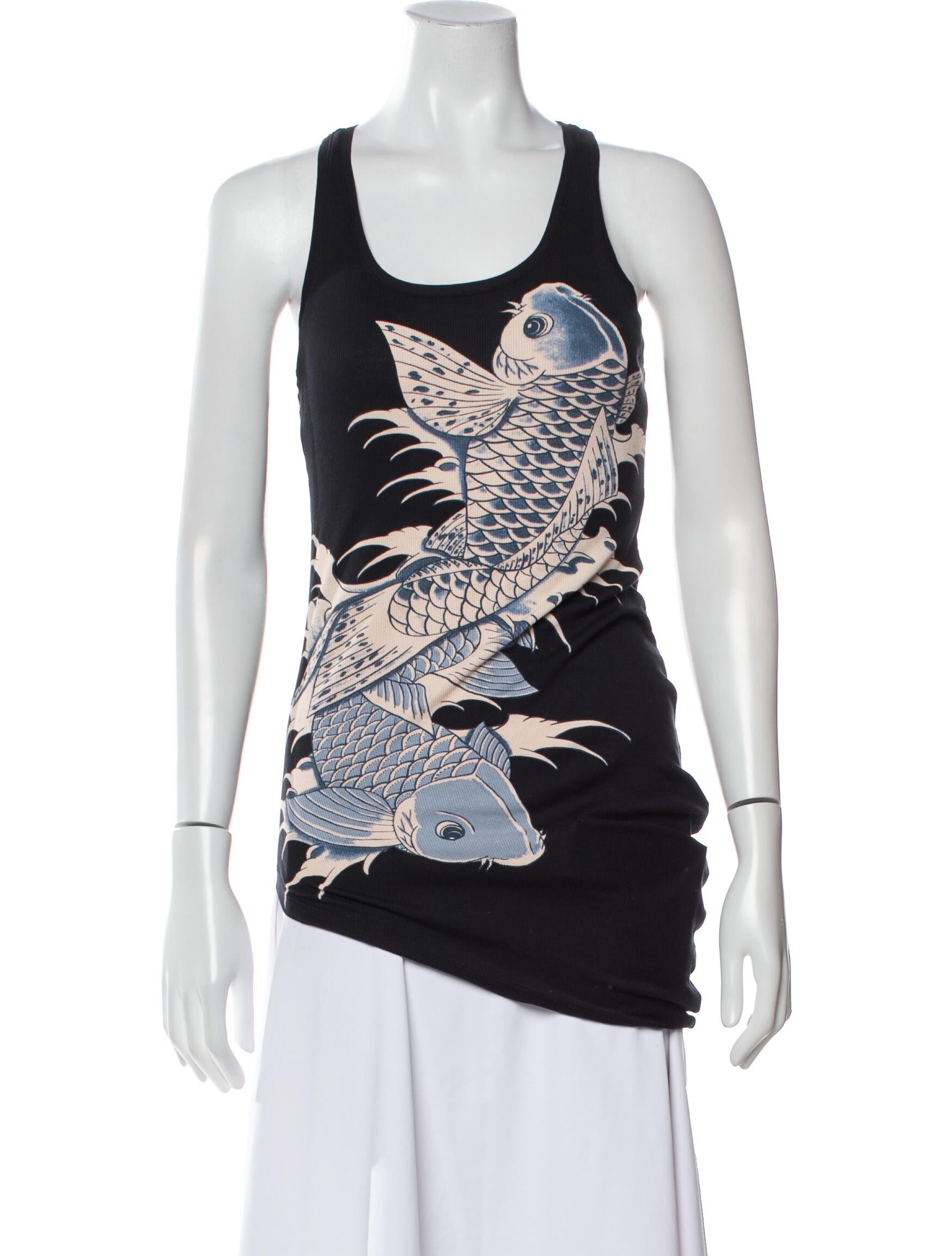 Horiyoshi the Third Graphic Print Scoop Neck Top