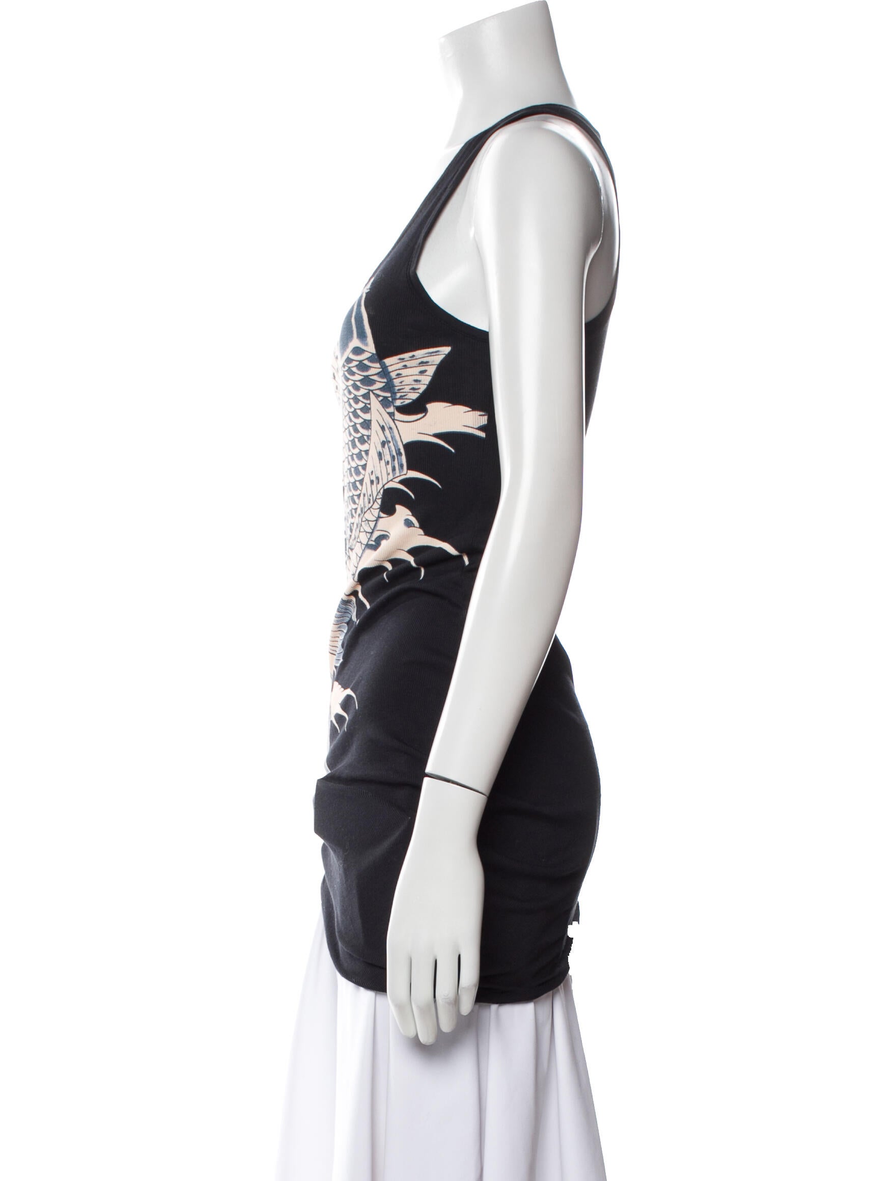 Horiyoshi the Third Graphic Print Scoop Neck Top