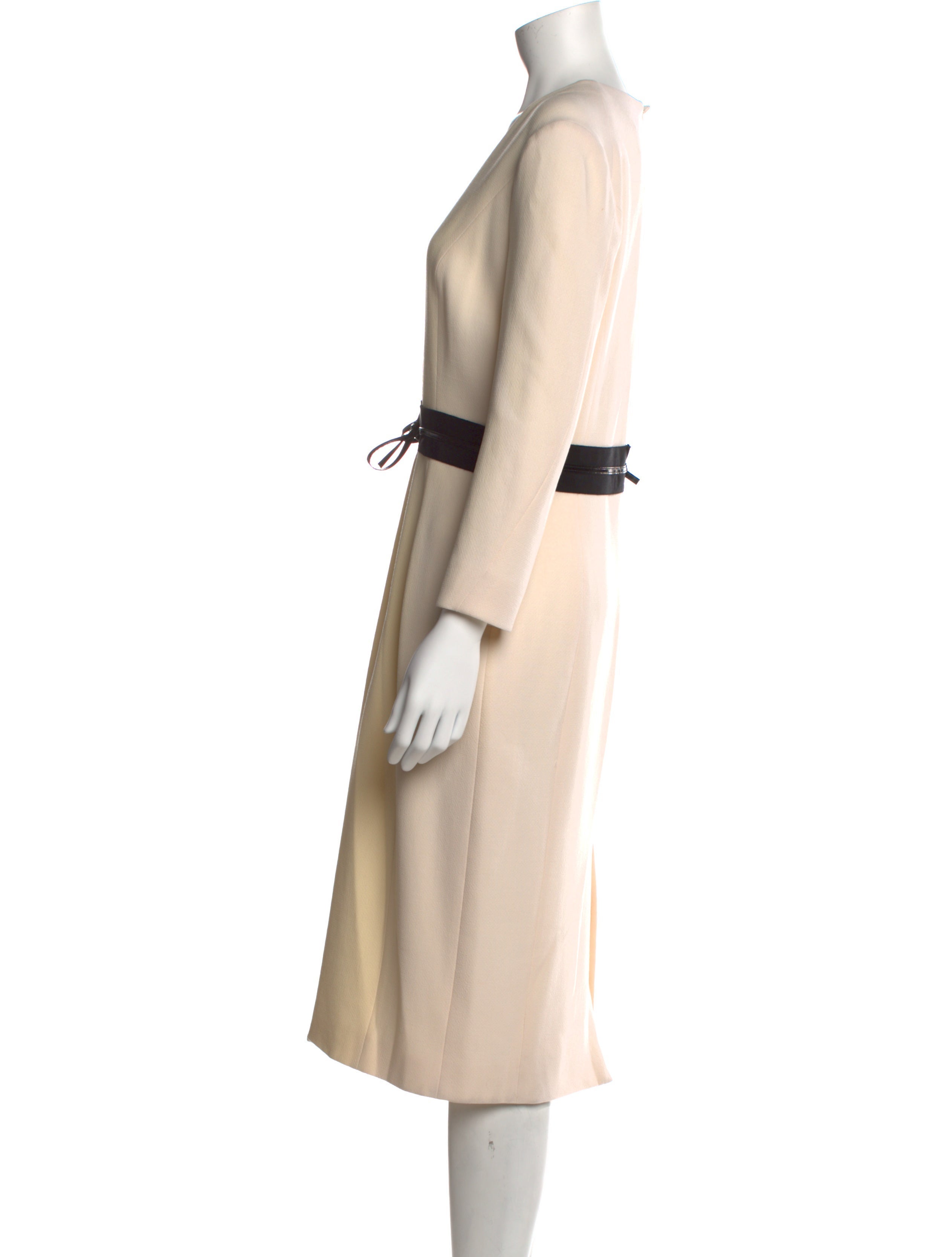 Herve Pierre V-Neck Midi Length Dress