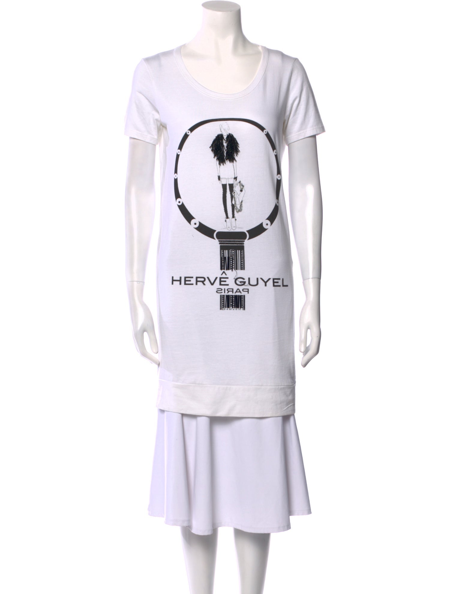 Herve Pierre Graphic Print Scoop Neck T-Shirt