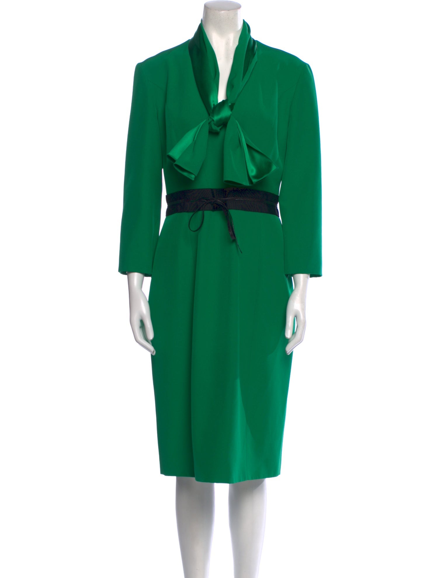 Herve Pierre Silk Midi Length Dress