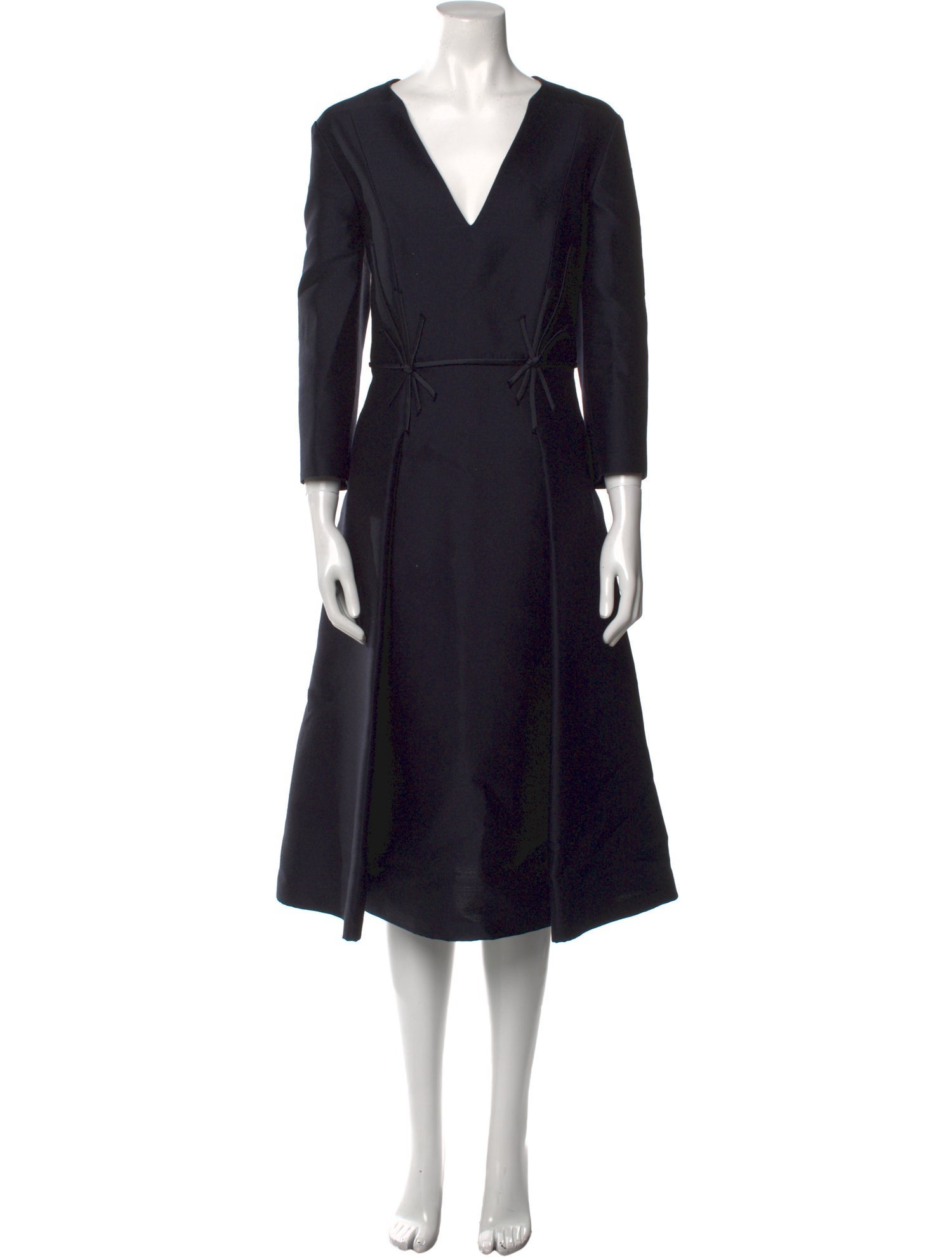 Herve Pierre Silk Midi Length Dress