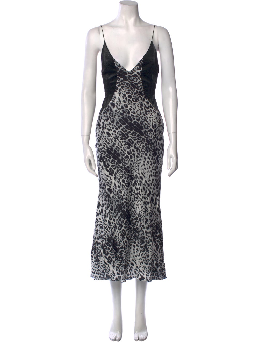 Halpern Animal Print Long Dress - image 1