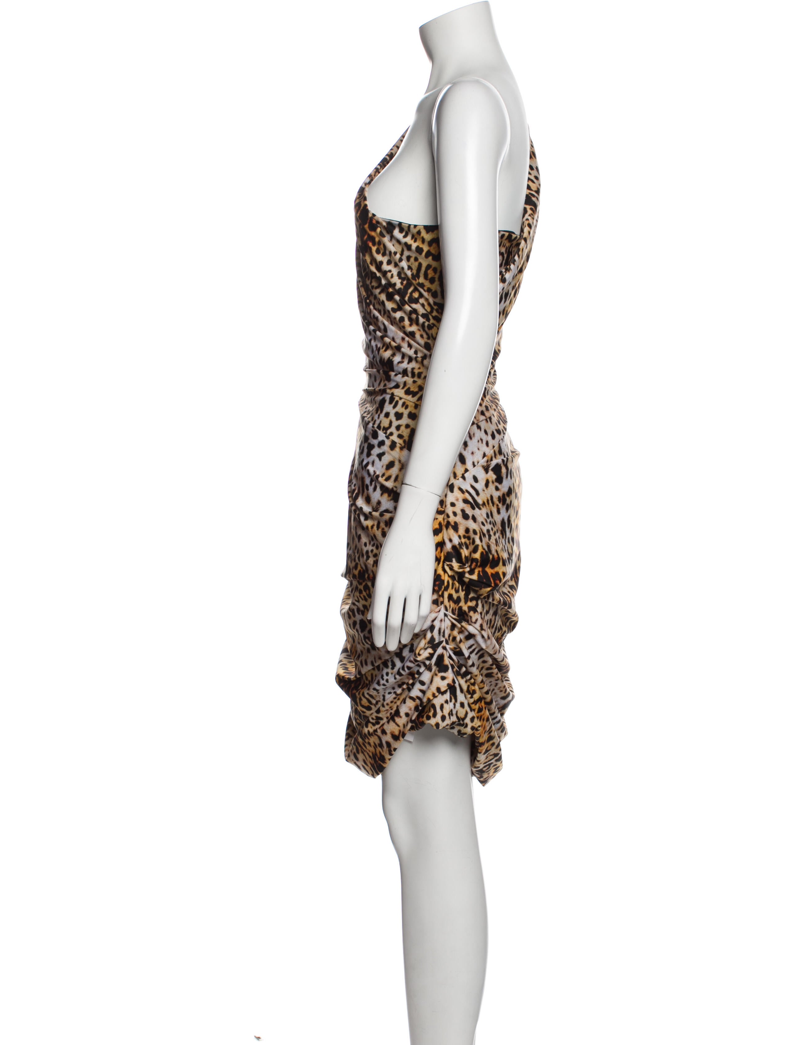 Halpern Animal Print Knee-Length Dress