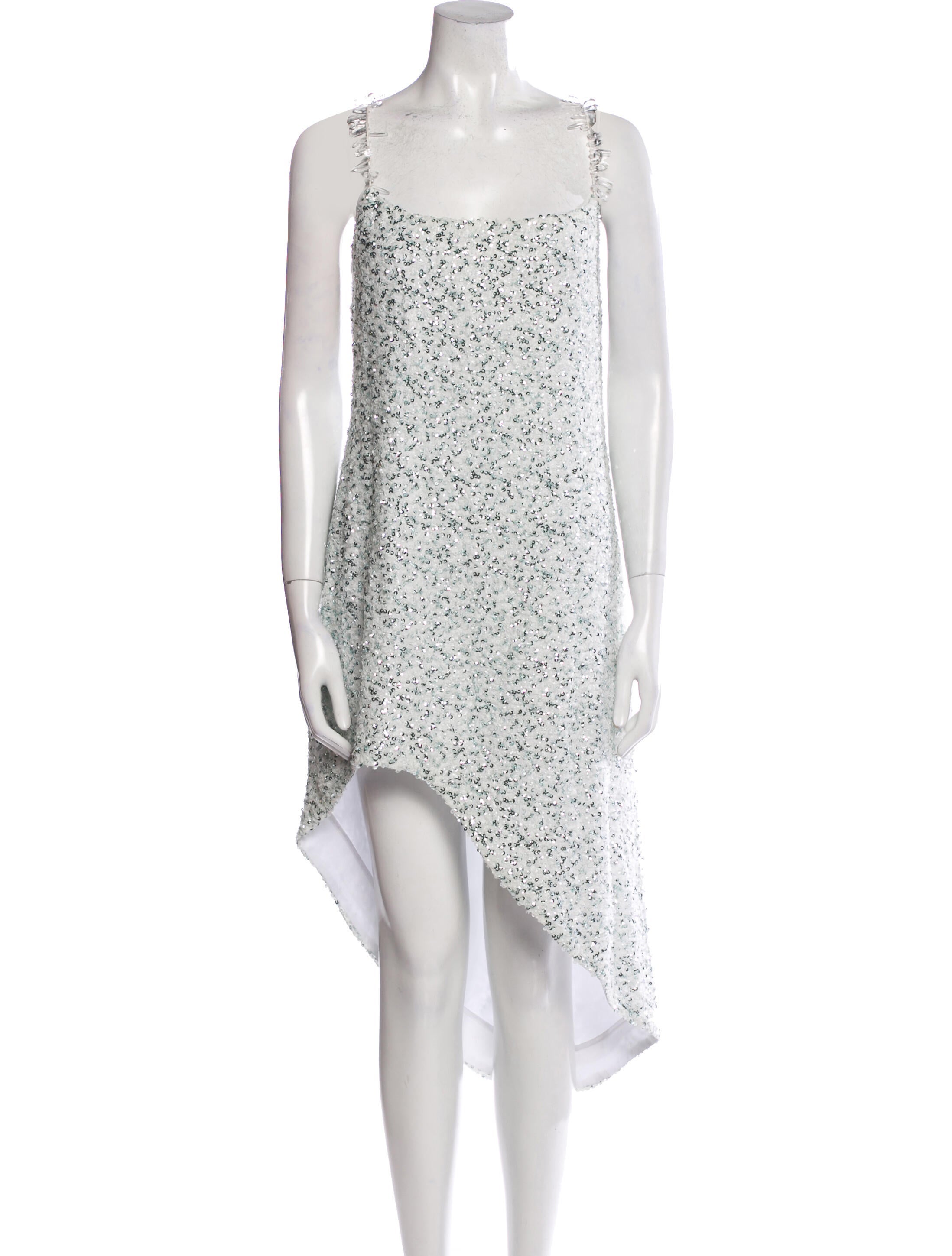 Halpern Square Neckline Midi Length Dress