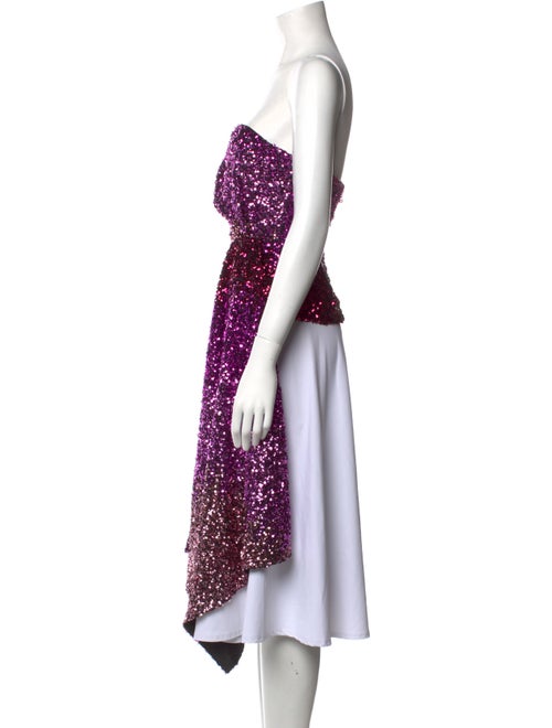 Halpern Floral Print One-Shoulder Tunic