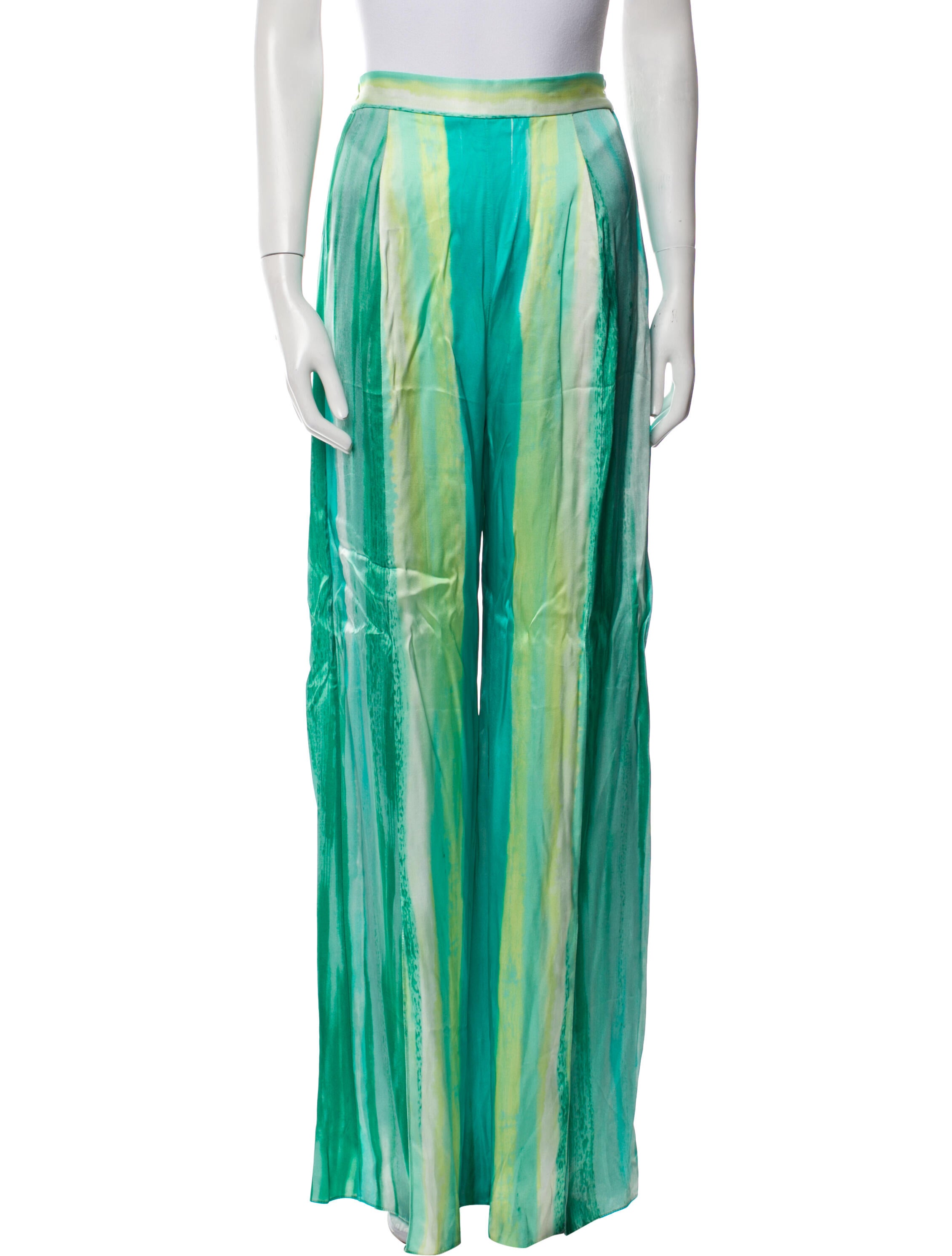 Halpern Striped Wide Leg Pants