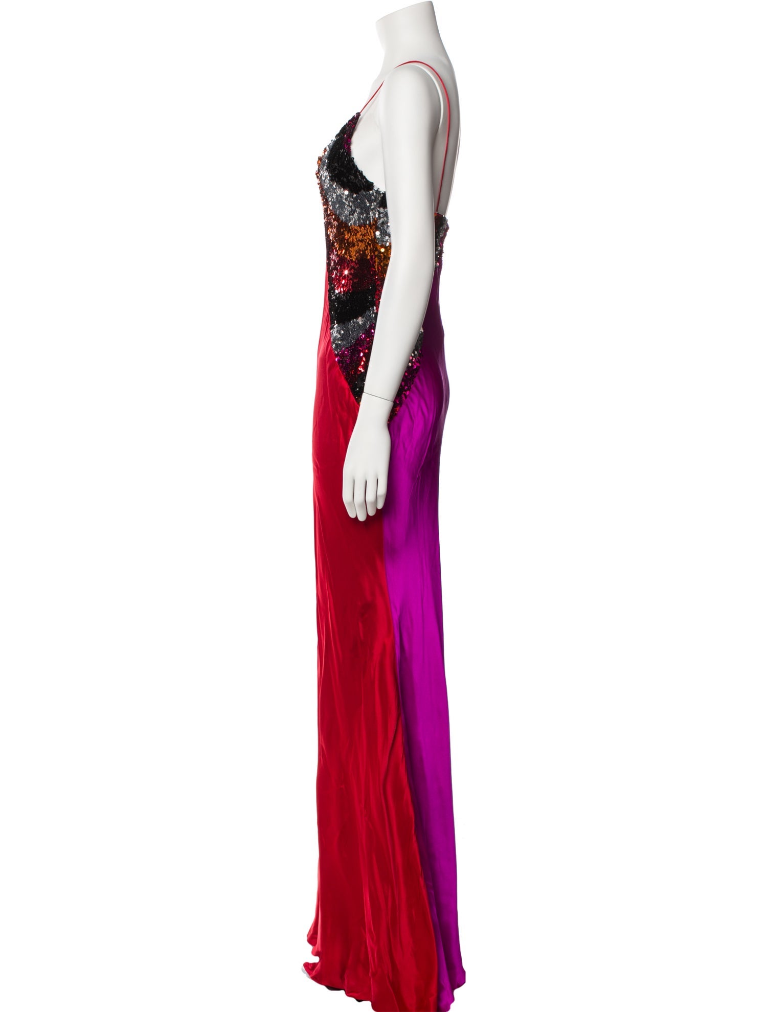 Halpern V-Neck Long Dress