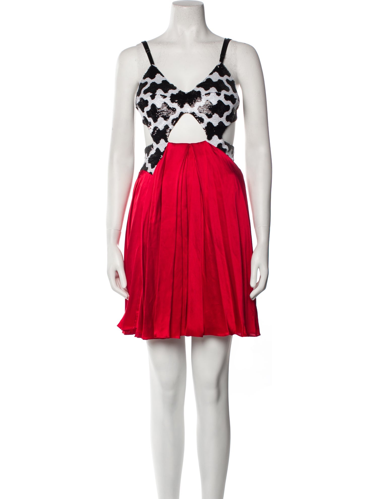 Halpern V-Neck Knee-Length Dress