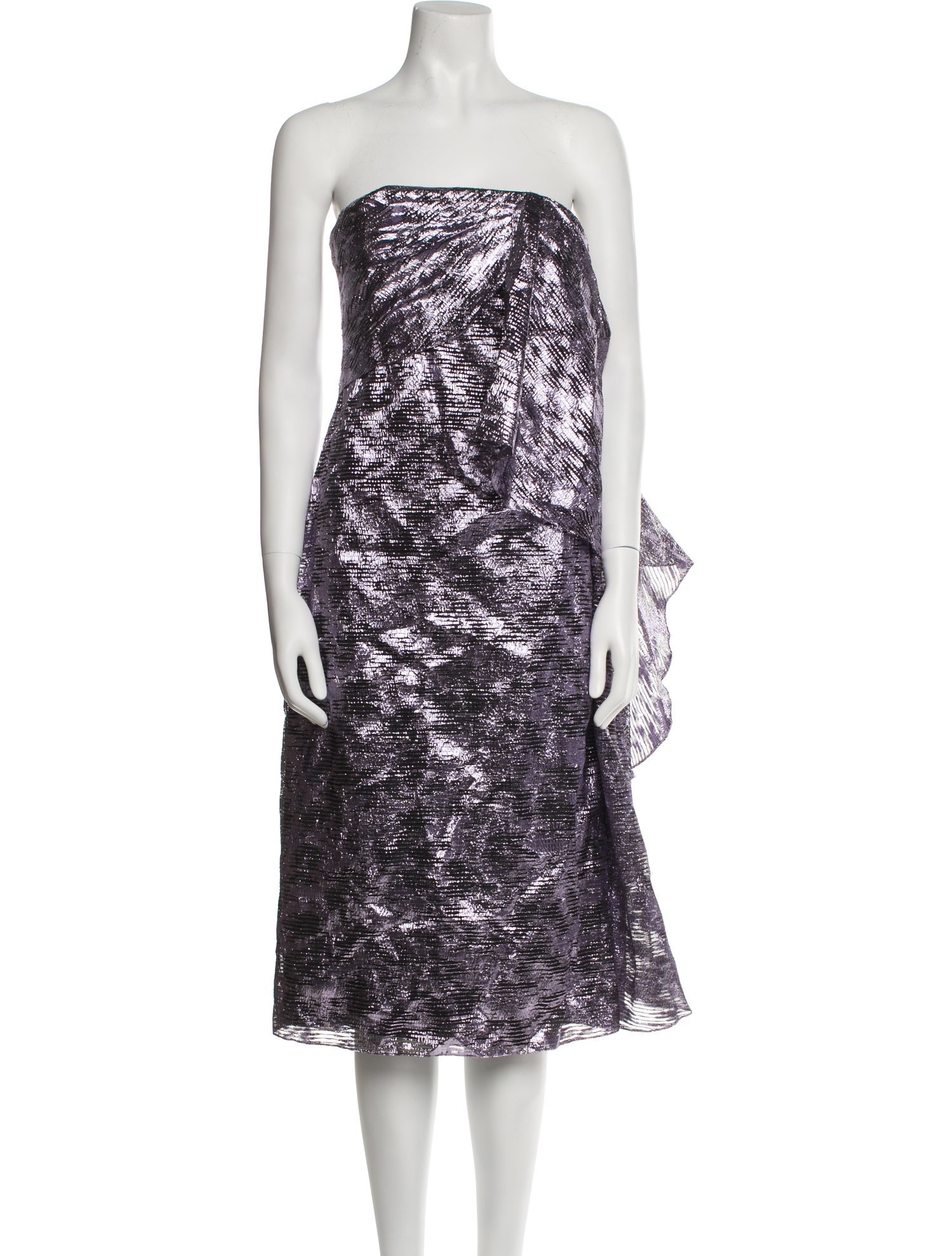 Halpern Strapless Knee-Length Dress