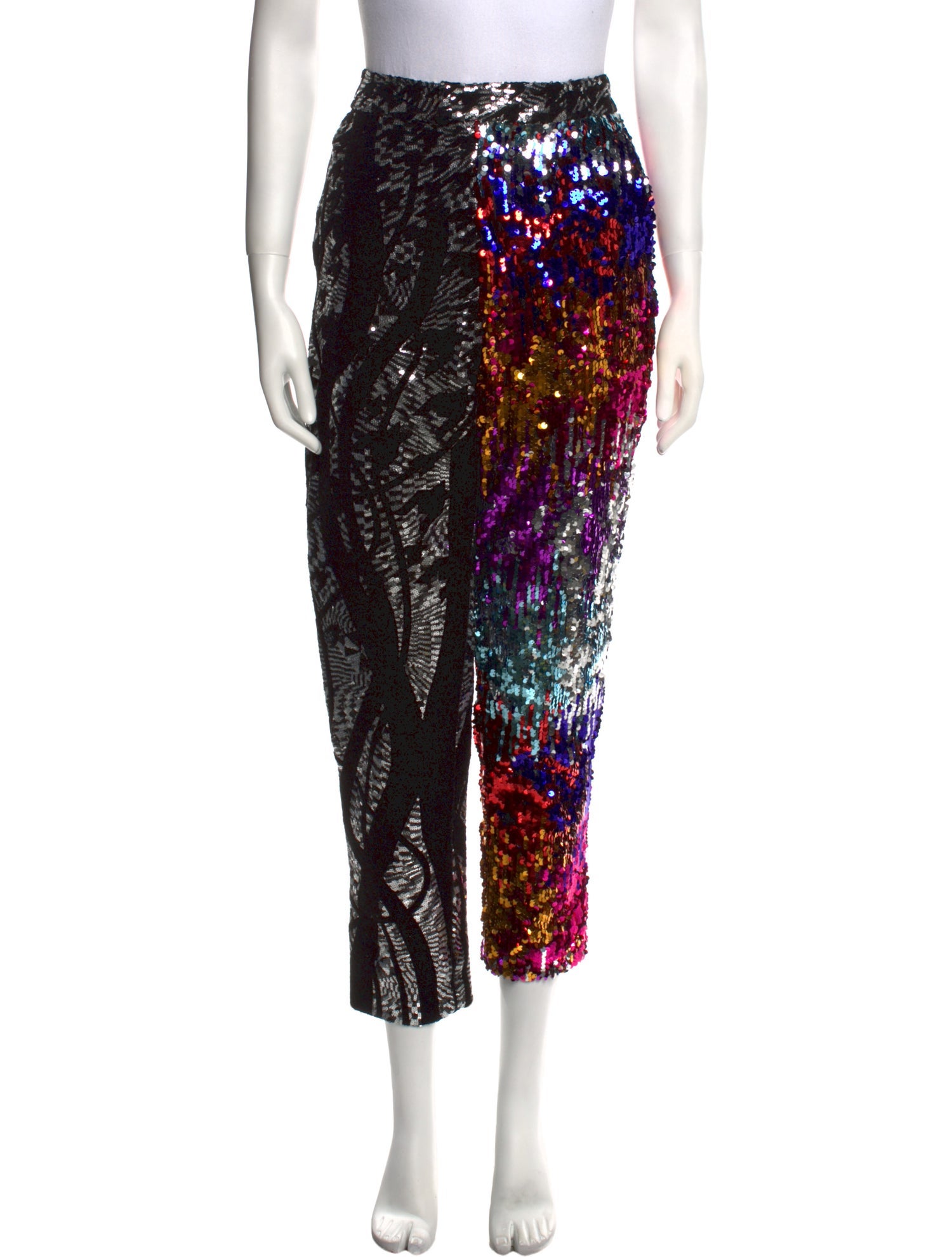 Halpern Floral Print Straight Leg Pants