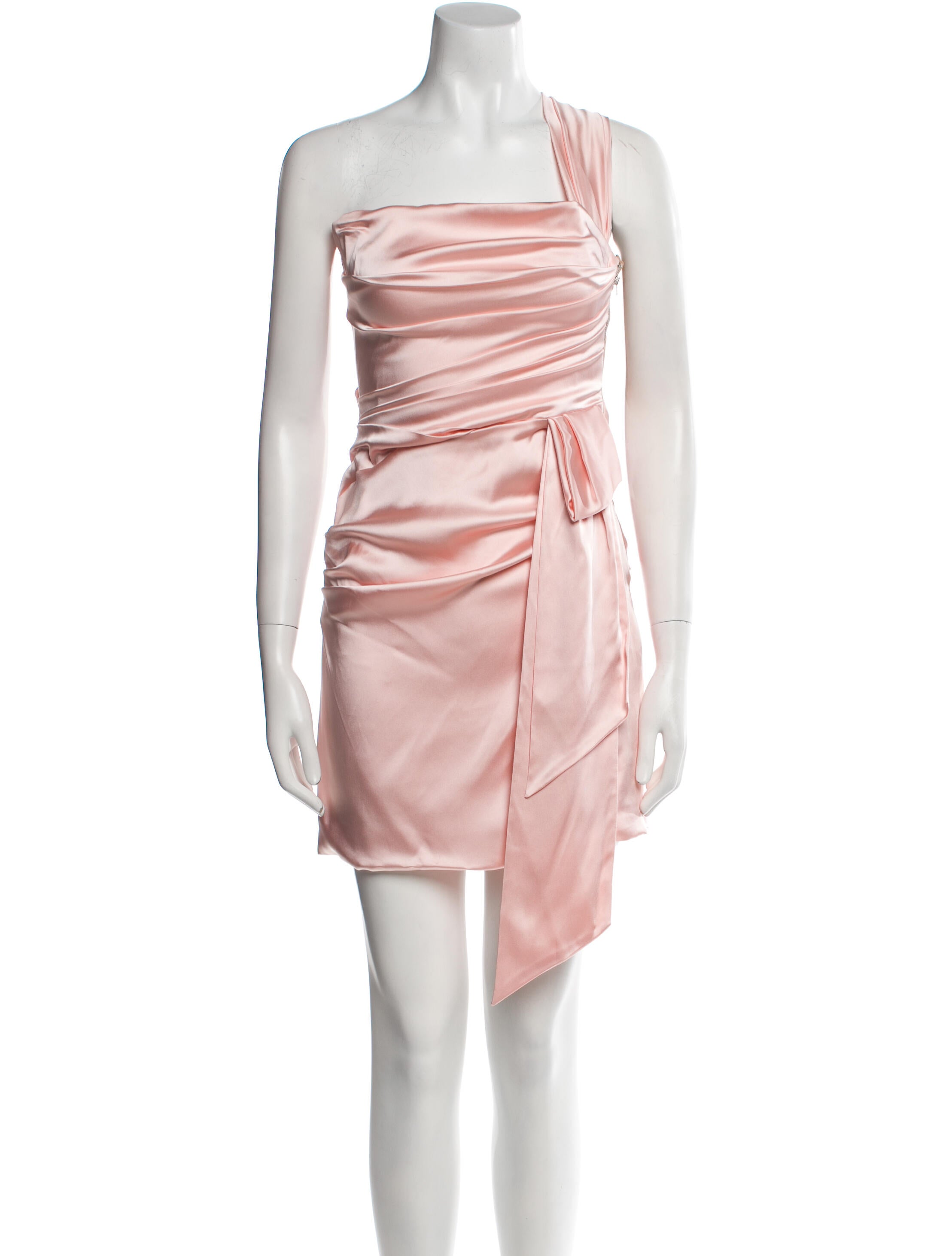 Halpern One-Shoulder Mini Dress