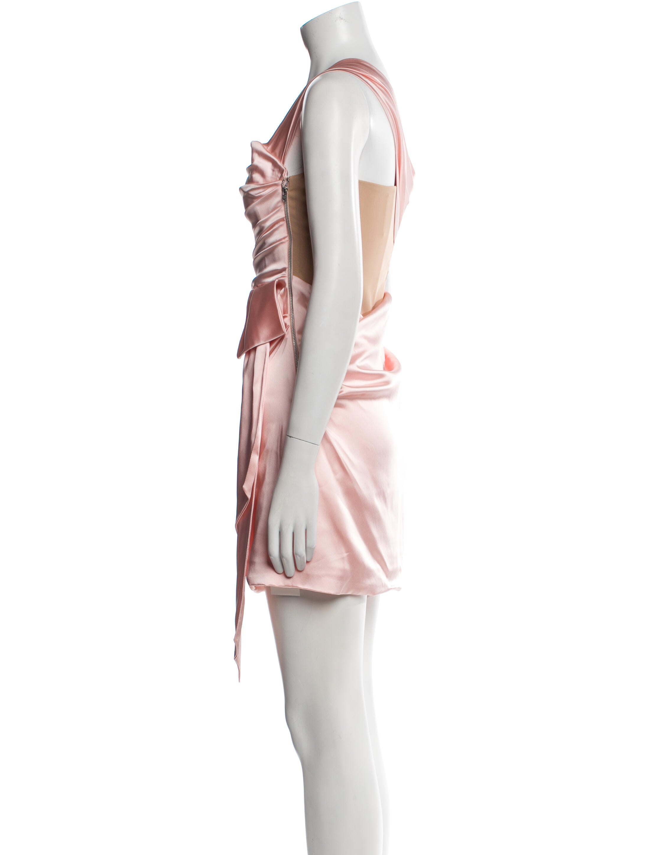 Halpern One-Shoulder Mini Dress