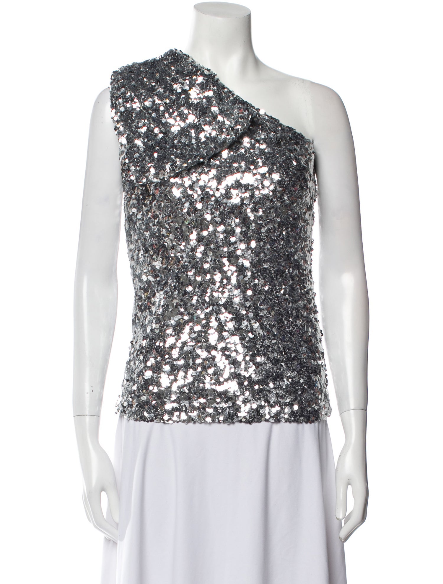 Halpern One-Shoulder Sleeveless Top