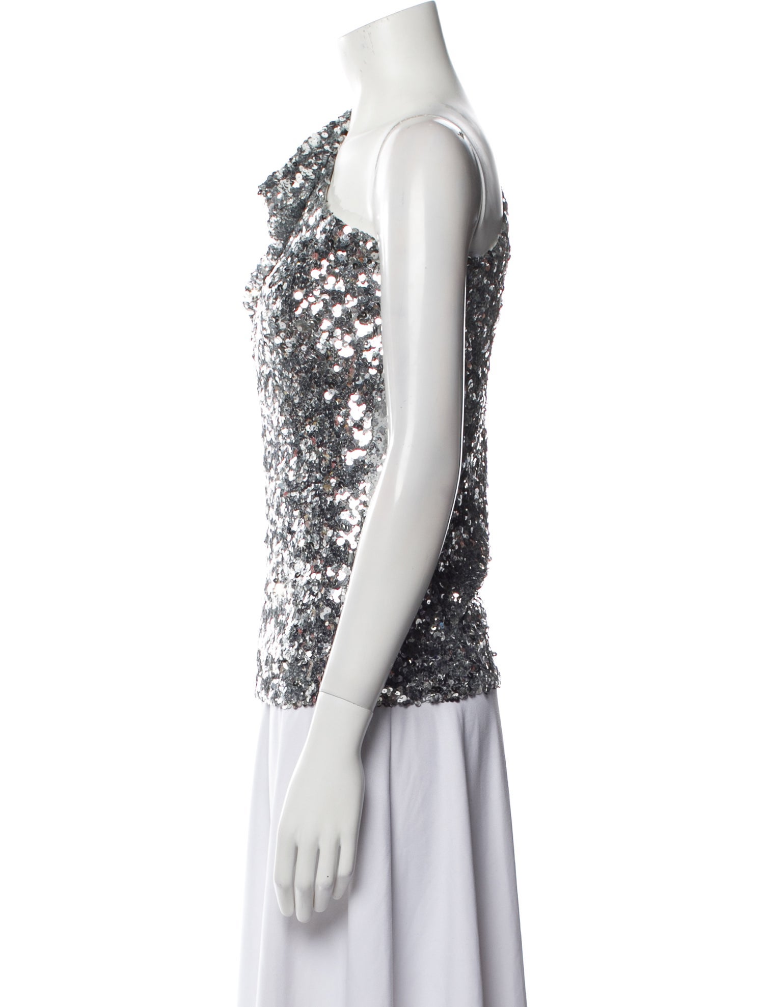 Halpern One-Shoulder Sleeveless Top